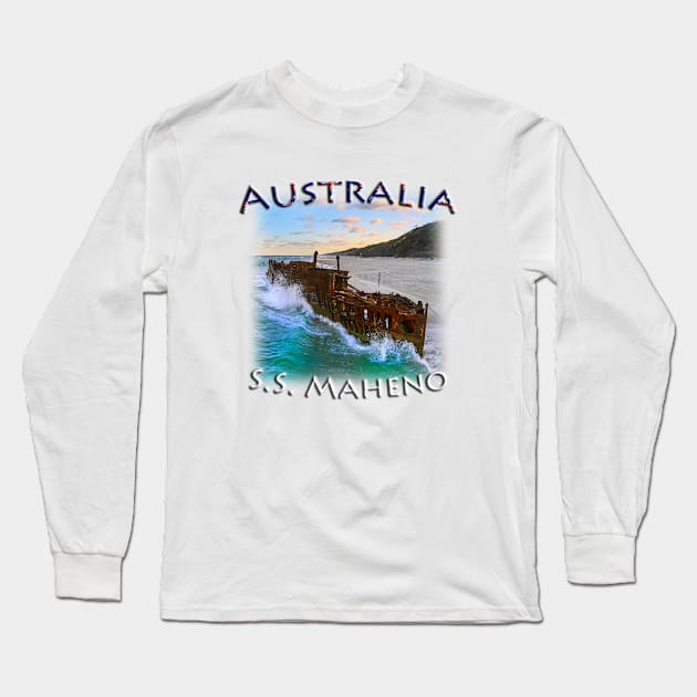 Australia - Fraser Island S.S. Maheno Long Sleeve T-Shirt by TouristMerch